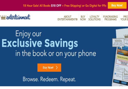 Entertainment Coupon Books Flash Sale $18 Off + Free Shipping