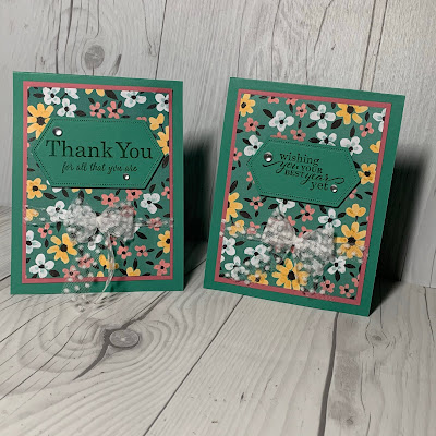 A floral  handmade greeting card using Stampin' Up! Flower & Field Designer Series Paper