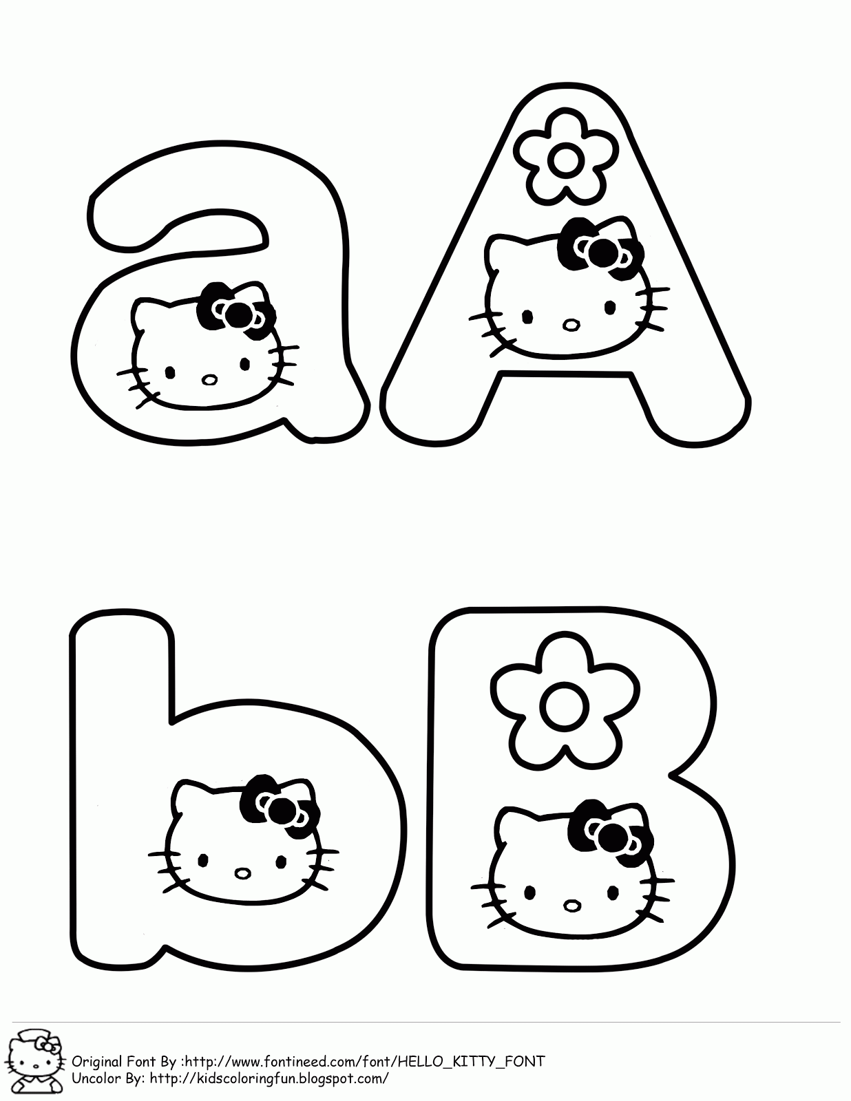 Learning ABC With Hello Kitty | Coloring Page For Kids and Adults