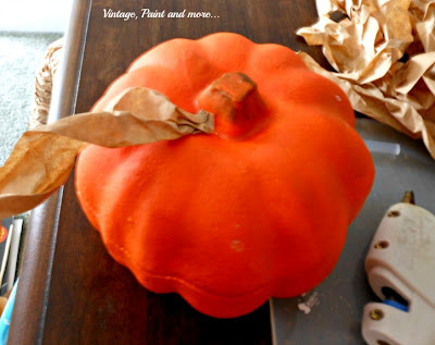 Vintage, Paint and more... making a rustic pumpkin with brown paper lunch bags and dollar store pumpkins