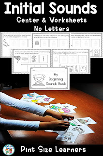 Initial Sounds Activities The ability to recognize/generate words that start or end with the same sound, will help to learn to associate particular sounds with particular letters.  This initial sound resource is full of fun and engaging activities for your PK and Kindergarten students.  Students cut and paste the pictures at the bottom of the page that have the same initial sound as the picture at the top of the page. The pages are phonological skills. No letters appear on the pages – students match only initial sounds.