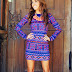 Adorable colorful mini dress inspiration with black long leather made boots 