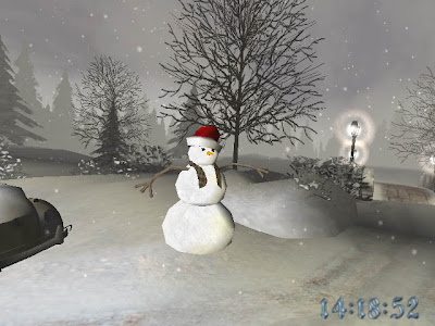 3d christmas snowman background