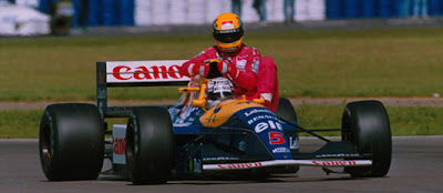 GP da Inglaterra de 1991: o inglês Nigel Mansell e o brasileiro Ayrton Senna