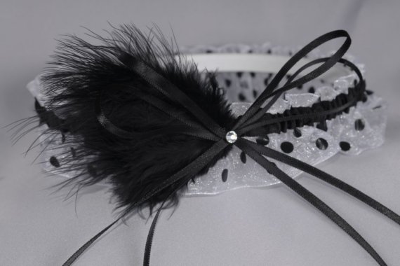 Sexy black White garter by Sugar Plum Garters