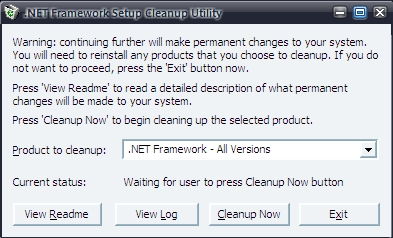 NET Framework Setup Cleanup Utility [Soluciona problemas con instalación de Actualización de seguridad para Microsoft .NET Framework 4][Deposit Files]