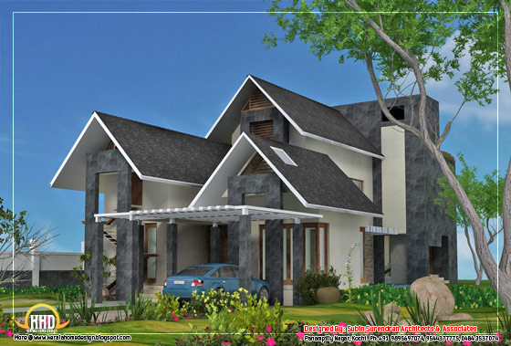 contemporary home - 4700 Sq.Ft.(437 Sq. M.)(522square yards) - February 2012