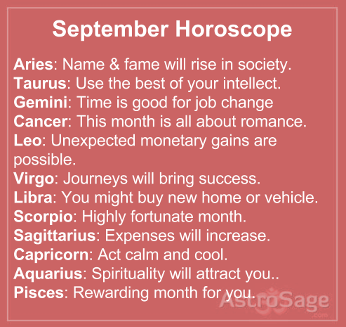 September horoscope 2015 has come to tell you everything about future.