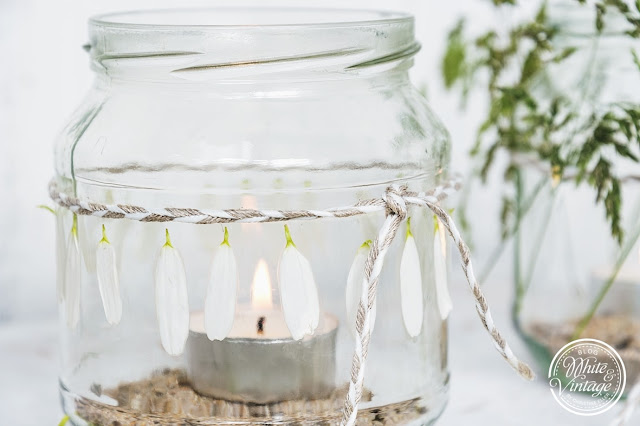 DIY Windlichter mit Blüten verzieren