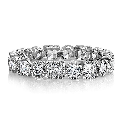 ... Cubic Zirconia CZ Eternity Band Ring - Women's Engagement Wedding Ring