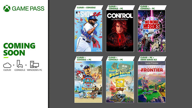 xbox game pass 2024 dead island 2 warhammer 40,000 boltgun paw patrol world spongebob squarepants battle for bikini bottom rehydrated bfbb control ultimate edition no more heroes iii nmh3 lightyear frontier mlb the show 24 xb1 xsx pc android xgp ultimate