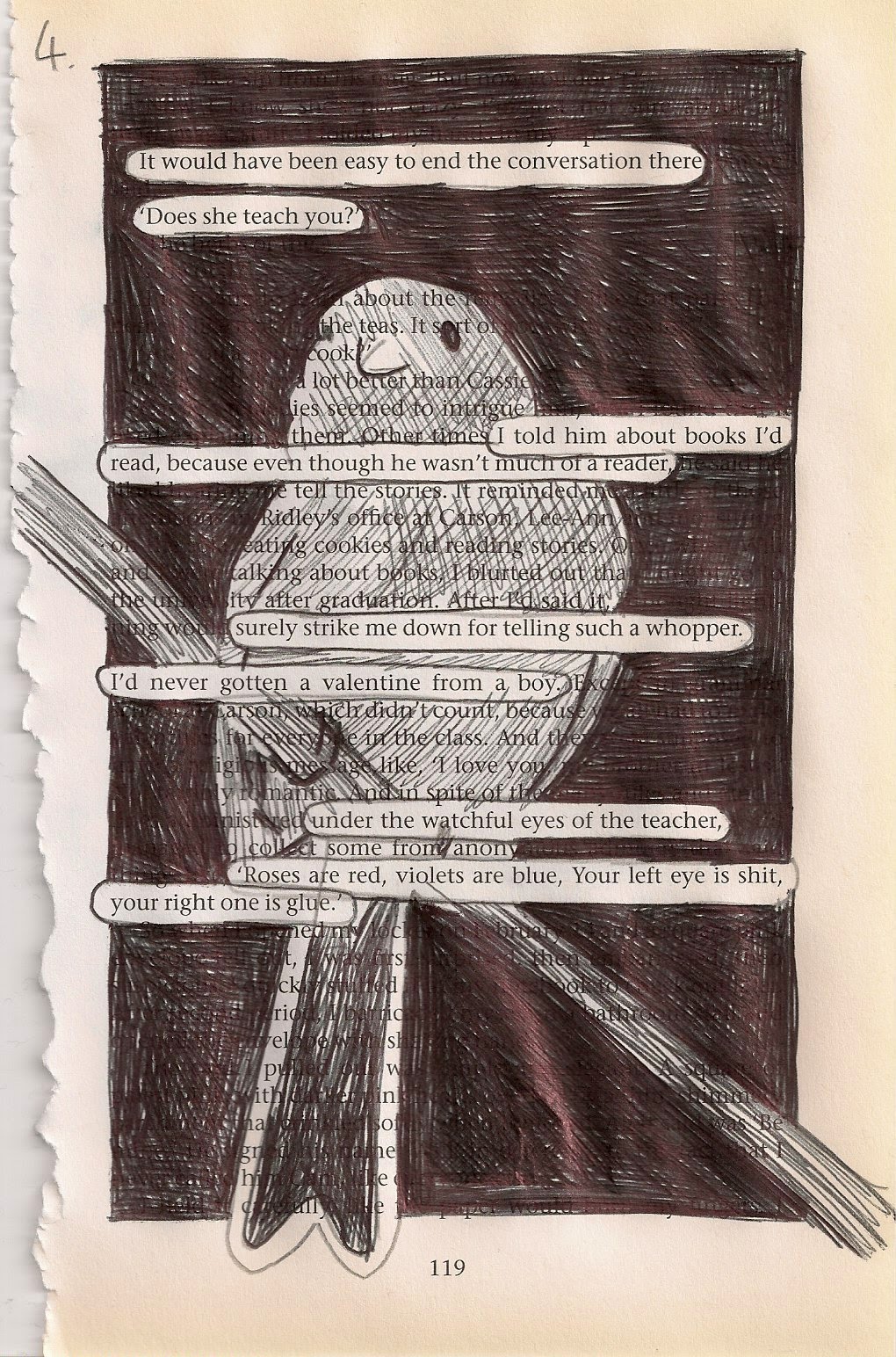  You never know the whole story. Drawing on book pages - idea in 