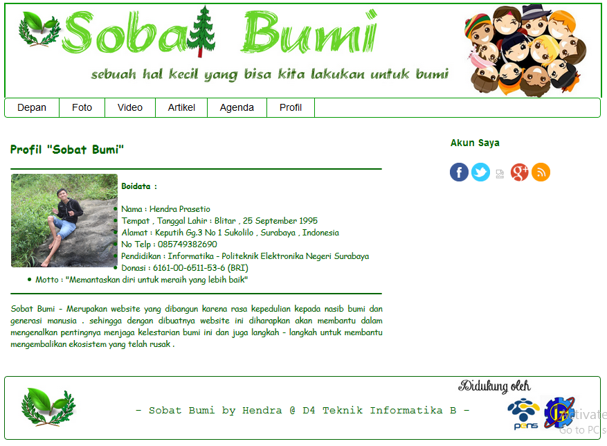 Contoh Website CSS3 + HTML 5 : Tema Go Green ~ Tundhu Blog