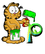 Abecedario Animado de Garfield Pintando.