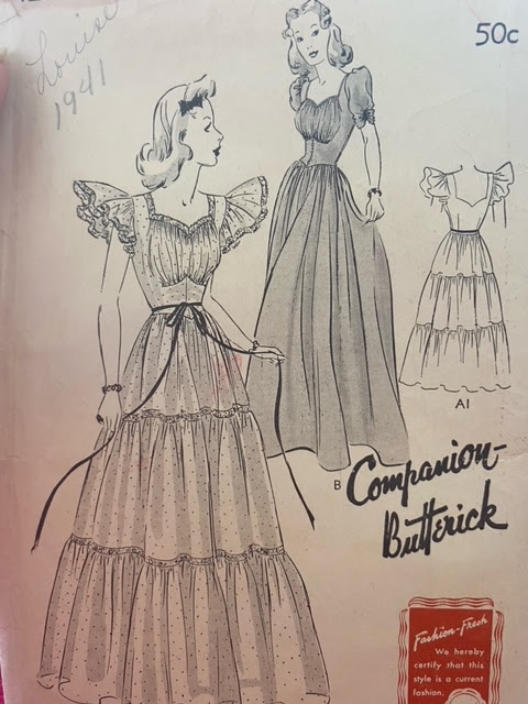 1940s French Dress pattern vintage.