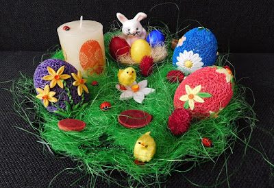 Aranjament decorativ pentru masa de Pasti (Decorative arrangement for Easter table)