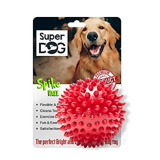 Super Dog Spiked Rubber Dog Ball (Color May Vary)