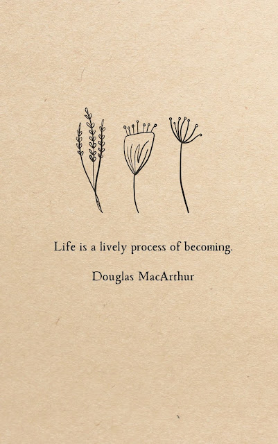 Inspirational Motivational Quotes Cards #8-14 "Life is a lively process of becoming." (Douglas MacArthur)