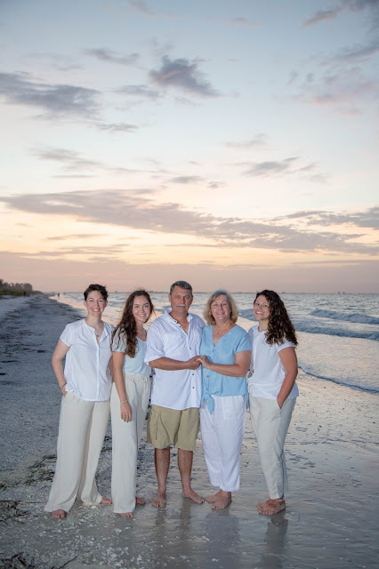 Sunrise on Sanibel Island family portrait