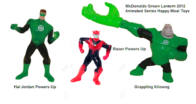 McDonalds Green Lantern Happy Meal Toys 2012 Hal Jordan, Razer and Kilowog