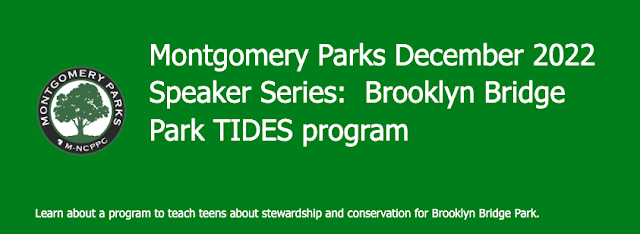 Brooklyn Bridge Parks’ ‘Teen TIDES Program’ Will Be Featured Next in Montgomery Parks Free Online Speaker Series on Wednesday, Dec. 14