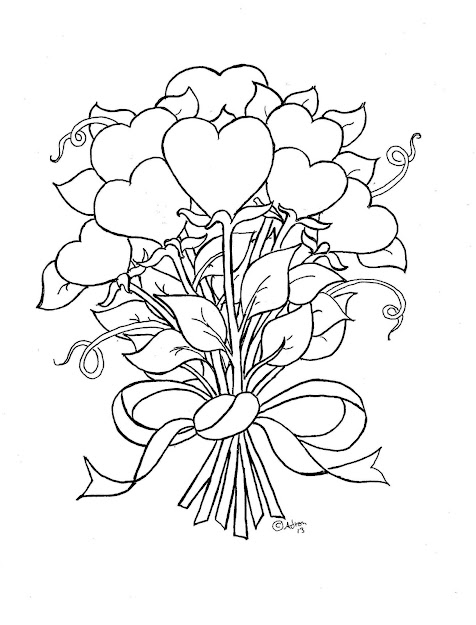 Flower Hearts Kids Print And Color Page Coloring Suggestions At The Blog  Http
