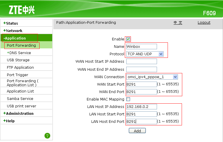 Cara Setting Port Forwarding Modem Indihome ZTE F609 Untuk 