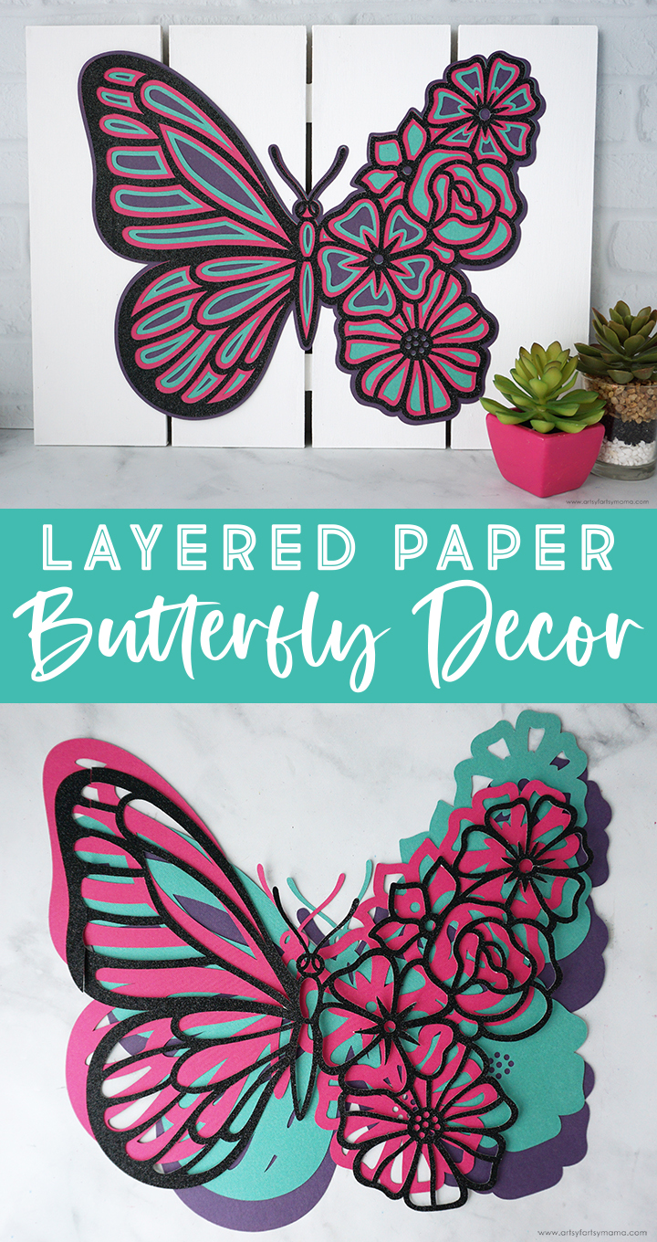 Layered Paper Butterfly Wall Art