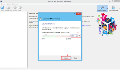 Memberikan ukuran RAM Virtual Machine