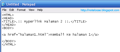 Membuat Hyperlink dalam HTML  NoteBase