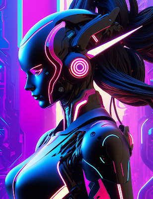 Solarpunk Android Girl