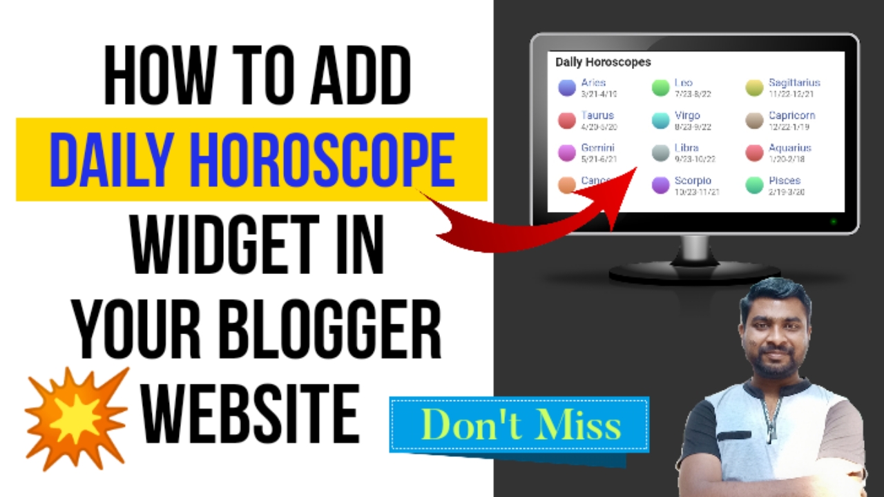 How to Add Daily Horoscope Widget in your Blogger Website