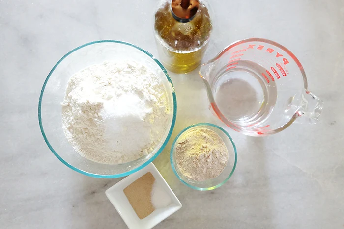 pizza crust dough ingredient prep