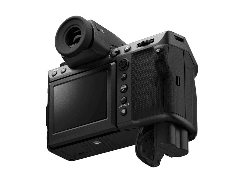 GFX100II's rear design and battery