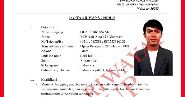 Cara Membuat Daftar Riwayat Hidup Untuk Melamar Kerja 