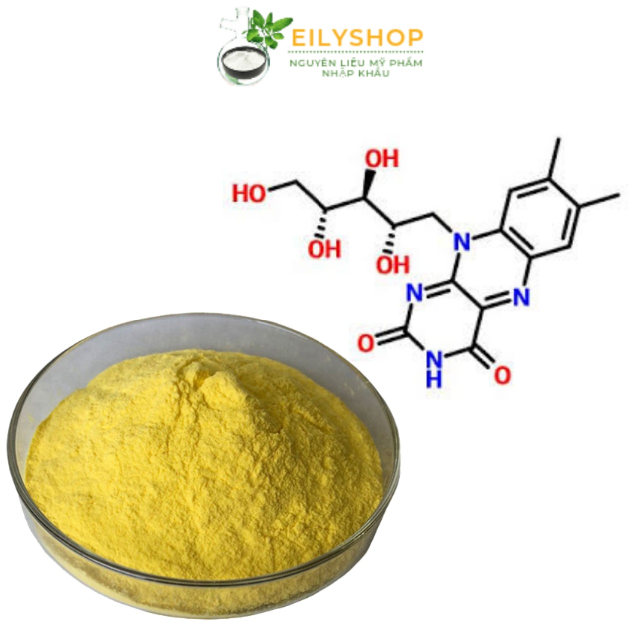 Bột Vitamin B2 (Riboflavin) - Bột siêu mịn làm đẹp, Nguyên liệu Dược - Mỹ Phẩm - nguyên liệu mỹ phẩm Nhập Khẩu - Eilyshop