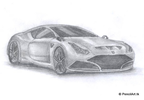 Ferrari on Pencil Art Tk   Pencil Sketches   Vector Graphics  Ferrari 612 Gto