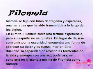 significado del nombre Filomela