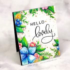 Maria Willis, #cardbomb, #concord&9th, Hello Lovely, #cards, #stamp, #ink, #paper, #craft, #create, #art, #handmade, #diy, #cardmaker, #watercolor, #nuvo, #danielsmithwatercolors