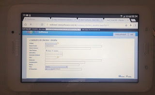 NeXT Web ERP acessado via Tablet Samsung (Android)