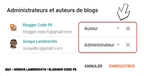 Gèrer les auteurs/administrateur du blog