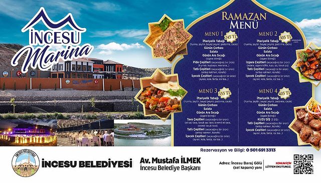 İncesu Marina Kayseri Ramazan 2023 İftar Menüleri ve Fiyatları