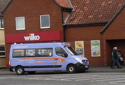 A Call Connect bus in Cary Lane, Brigg - picture used on Nigel Fisher's Brigg Blog