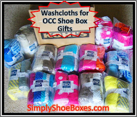 Washcloths for Operation Christmas Child Shoeboxes