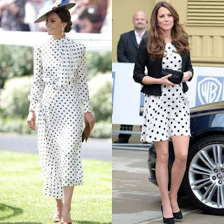 Kate Middleton wearing polka dot dress