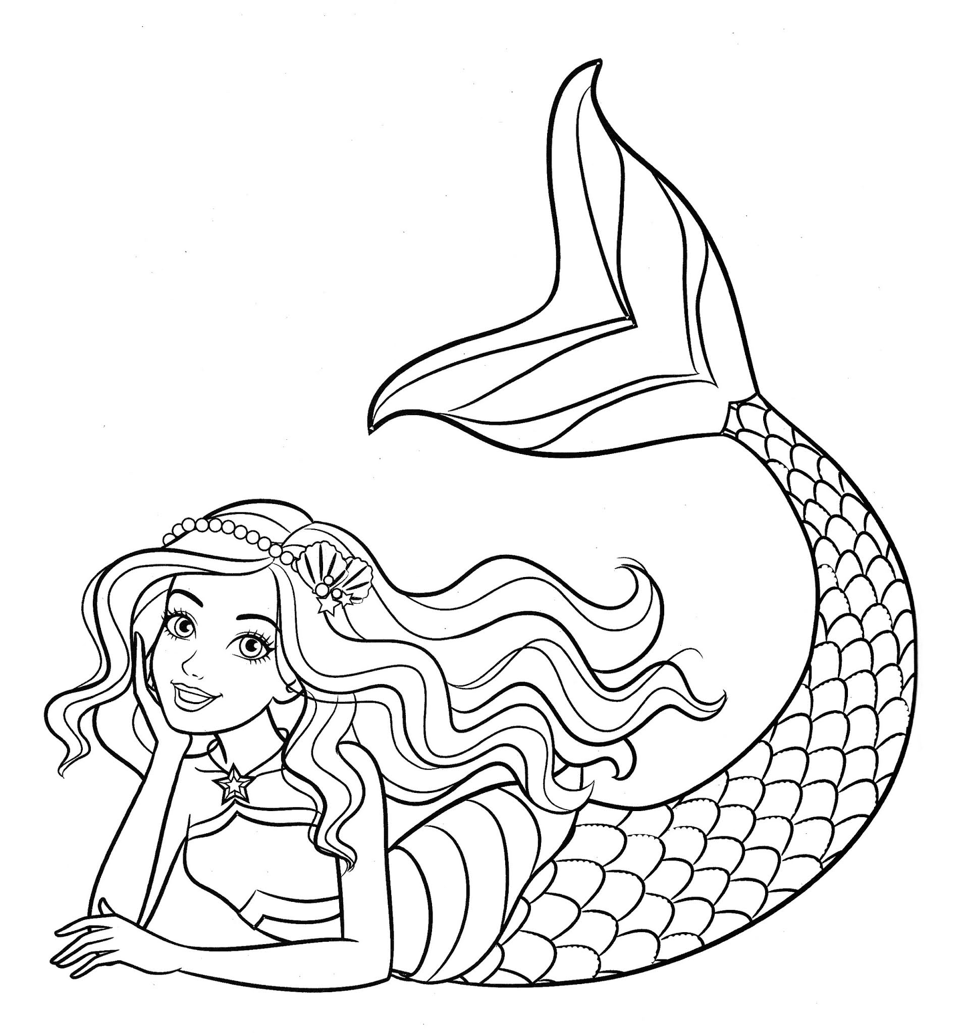 Mermaid Coloring Sheets Beautiful
