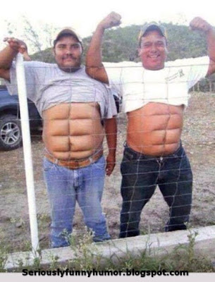 Funny eight pack abs made by wire