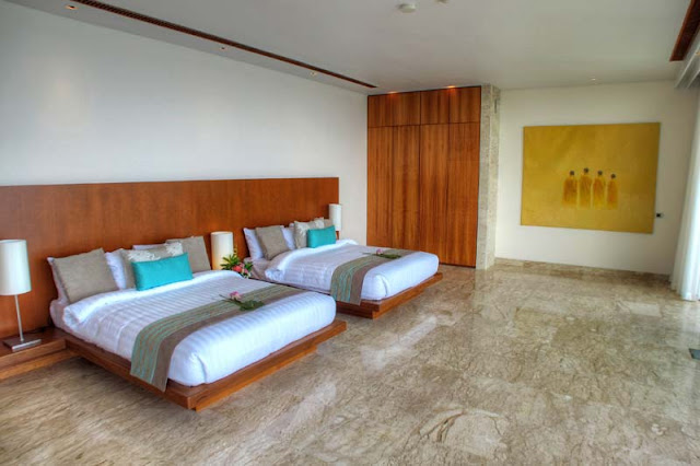 Two modern beds in the Villa Liberty, Phuket