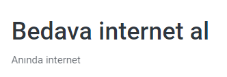 internet kampanyaları ve bedava internet