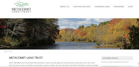 screen grab of the new Metacomet Land Trust webpage